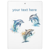 イルカが水から飛び出し、カスタマイズ可能 クリップボード (裏面)