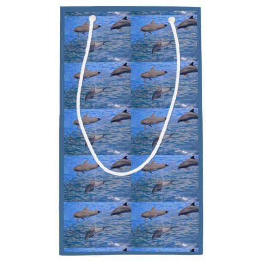 イルカが水から飛び出す スモールペーパーバッグ (裏面)