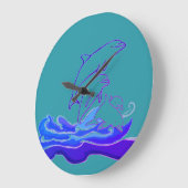 イルカが波を飛ばす(大)壁時計 ラージ壁時計 (傾斜)