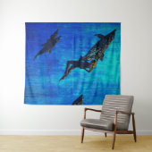 イルカが泳ぐ救助 タペストリー (インサイチュ(横))