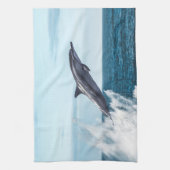 イルカが海から飛び出した キッチンタオル (縦)