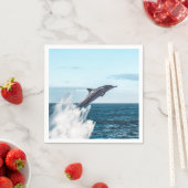 イルカが海から飛び出した スタンダードカクテルナプキン (インサイチュ)