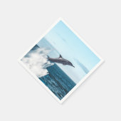 イルカが海から飛び出した スタンダードカクテルナプキン (角)