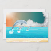 イルカが海でジャンプする 招待状 (裏面)