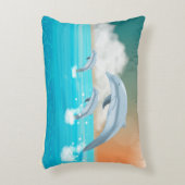 イルカが海に群がる アクセントクッション (正面(垂直))