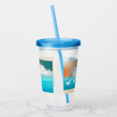 イルカが海に群がる アクリルタンブラー (左)