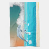 イルカが海に群がる キッチンタオル (縦)