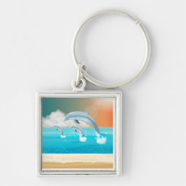 イルカが海に群がる キーホルダー