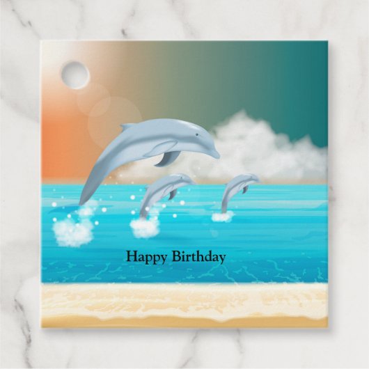 イルカが海に群がる フェイバータグ (正面)