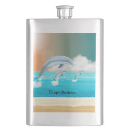 イルカが海に群がる フラスク