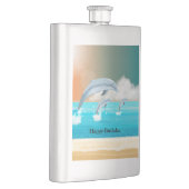 イルカが海に群がる フラスク (右)