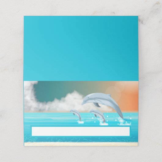 イルカが海に群がる プレイスカード (外部開封)