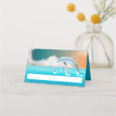 イルカが海に群がる プレイスカード (正面)