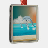 イルカが海に群がる メタルオーナメント (右)