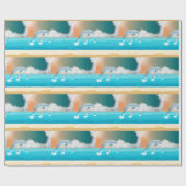 イルカが海に群がる ラッピングペーパー (フラット)