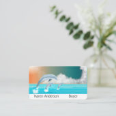 イルカが海に群がる 名刺 (スタンド正面)