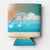 イルカが海に群がる 缶クーラー (正面)