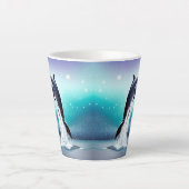 イルカが海に飛び込む カフェラテマグ (正面)