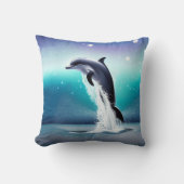 イルカが海に飛び込む クッション (正面)
