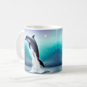 イルカが海に飛び込む コーヒーマグカップ (正面左)