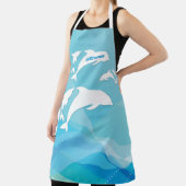イルカが海に飛び込パーソナライズされたむ エプロン (インサイチュ)