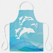 イルカが海に飛び込パーソナライズされたむ エプロン (正面)