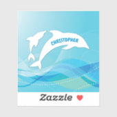 イルカが海に飛び込パーソナライズされたむ シール (シート)