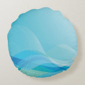 イルカが海に飛び込パーソナライズされたむ ラウンドクッション (裏面)