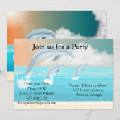 イルカが海面を躍る 招待状 (正面/裏面)