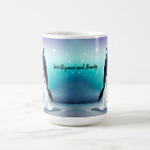 イルカが海・マグカップに飛び込む コーヒーマグカップ (中央)