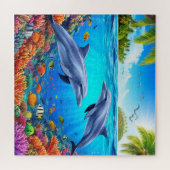 イルカが登場する熱帯水中シーン ジグソーパズル (横)