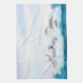 イルカが舞い上がる キッチンタオル (縦)