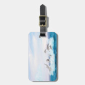 イルカが舞い上がる ラゲッジタグ (正面縦)