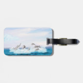 イルカが舞い上がる ラゲッジタグ (裏面横)