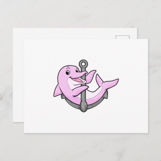 イルカとアンカー ポストカード (正面/裏面)