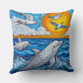 イルカとカモメ クッション (裏面)