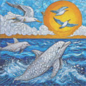 イルカとカモメ シール (正面)