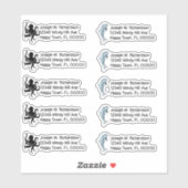 イルカとタコの形をした差出人住所 シール (シート)