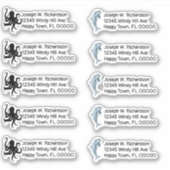 イルカとタコの形をした差出人住所 シール (正面)