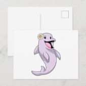 イルカとダaisyの花 ポストカード (正面/裏面)