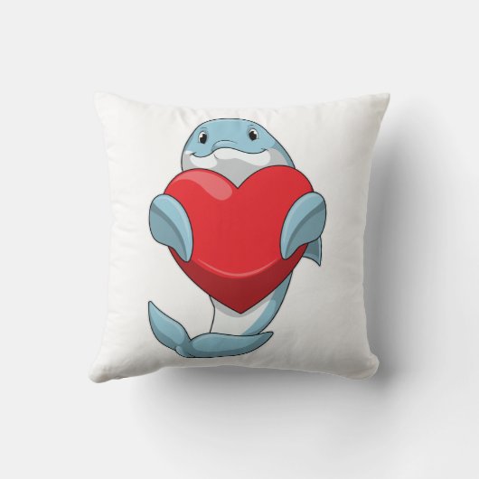 イルカとハート クッション (裏面)