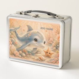 イルカとヒトデの海中友情 メタルランチボックス