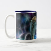 イルカとフラクタル結晶 ツートーンマグカップ (左)