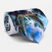 イルカとフラクタル結晶 ネクタイ (ロール)