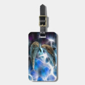 イルカとフラクタル結晶 ラゲッジタグ (正面縦)