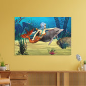 イルカとマーメイド キャンバスプリント (インサイチュ (リビング))