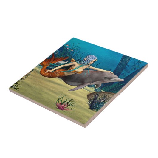 イルカとマーメイド タイル (側面)