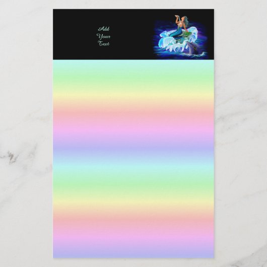 イルカとマーメイド 便箋 (裏面)