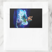 イルカとマーメイド 長方形シール (バッグ)