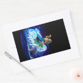 イルカとマーメイド 長方形シール (封筒)